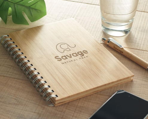 notebook cu coperta lemn